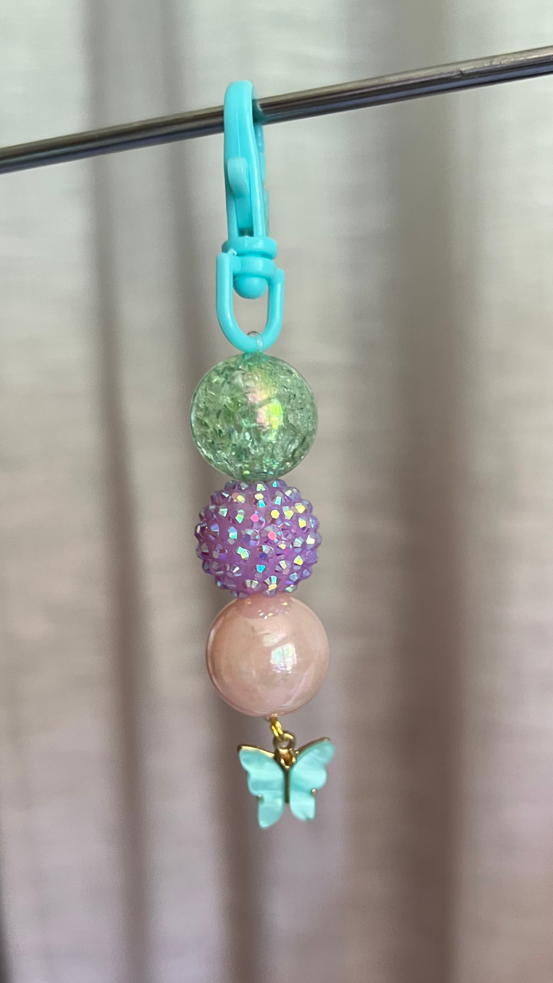 Iridescent Flutter Beaded Charm
