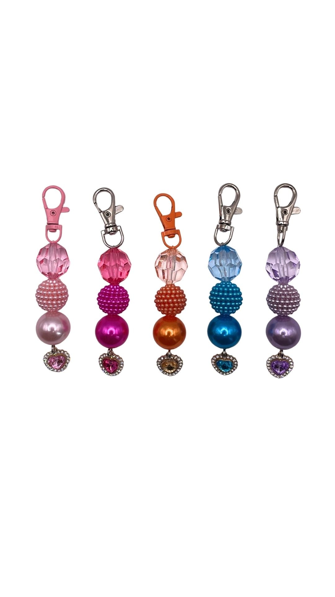 Diamonds and Pearls Heart Beaded Charms