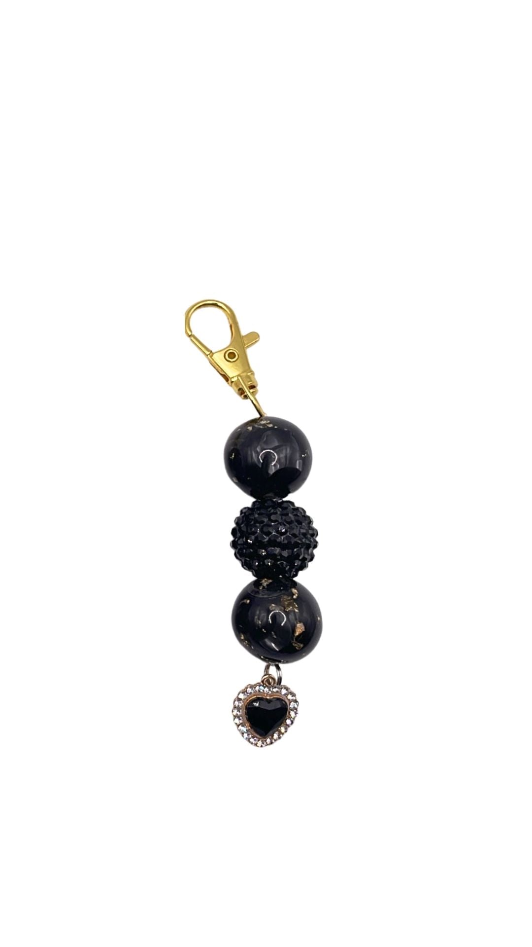 Golden Heart Beaded Charm
