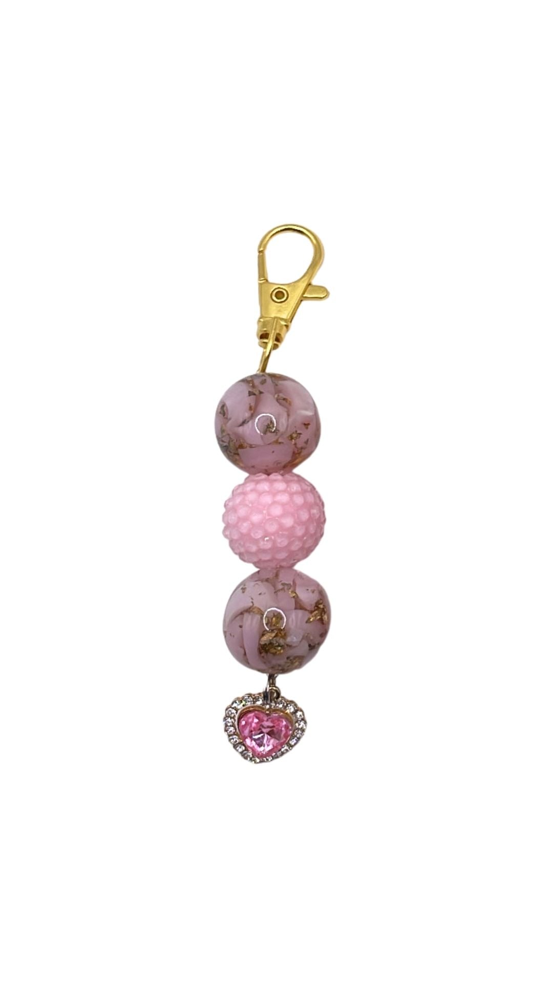 Golden Heart Beaded Charm