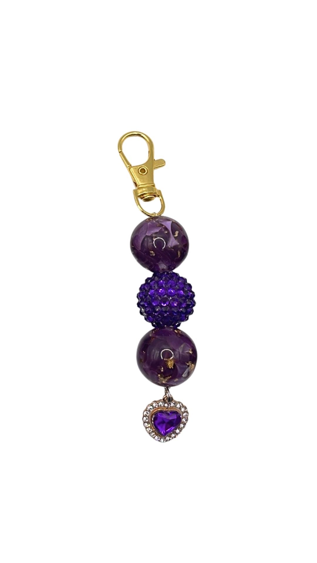 Golden Heart Beaded Charm