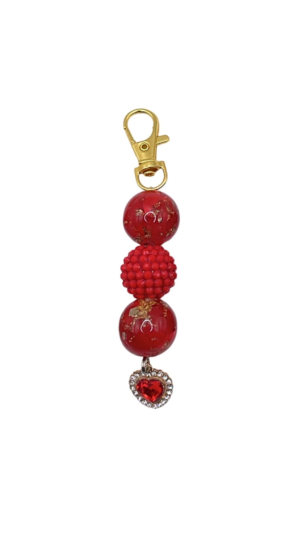 Golden Heart Beaded Charm