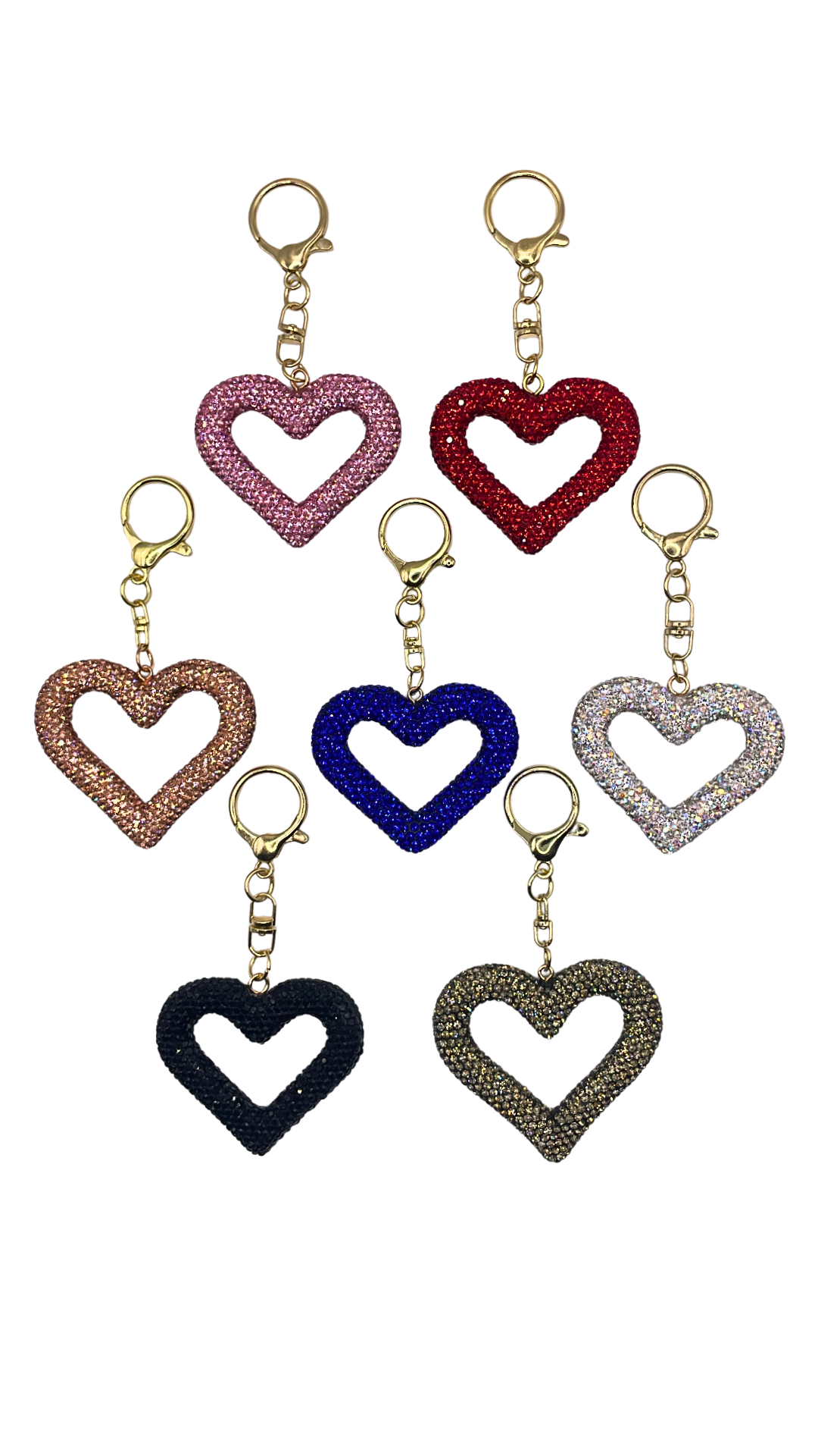 Bling Hollow Heart Charm