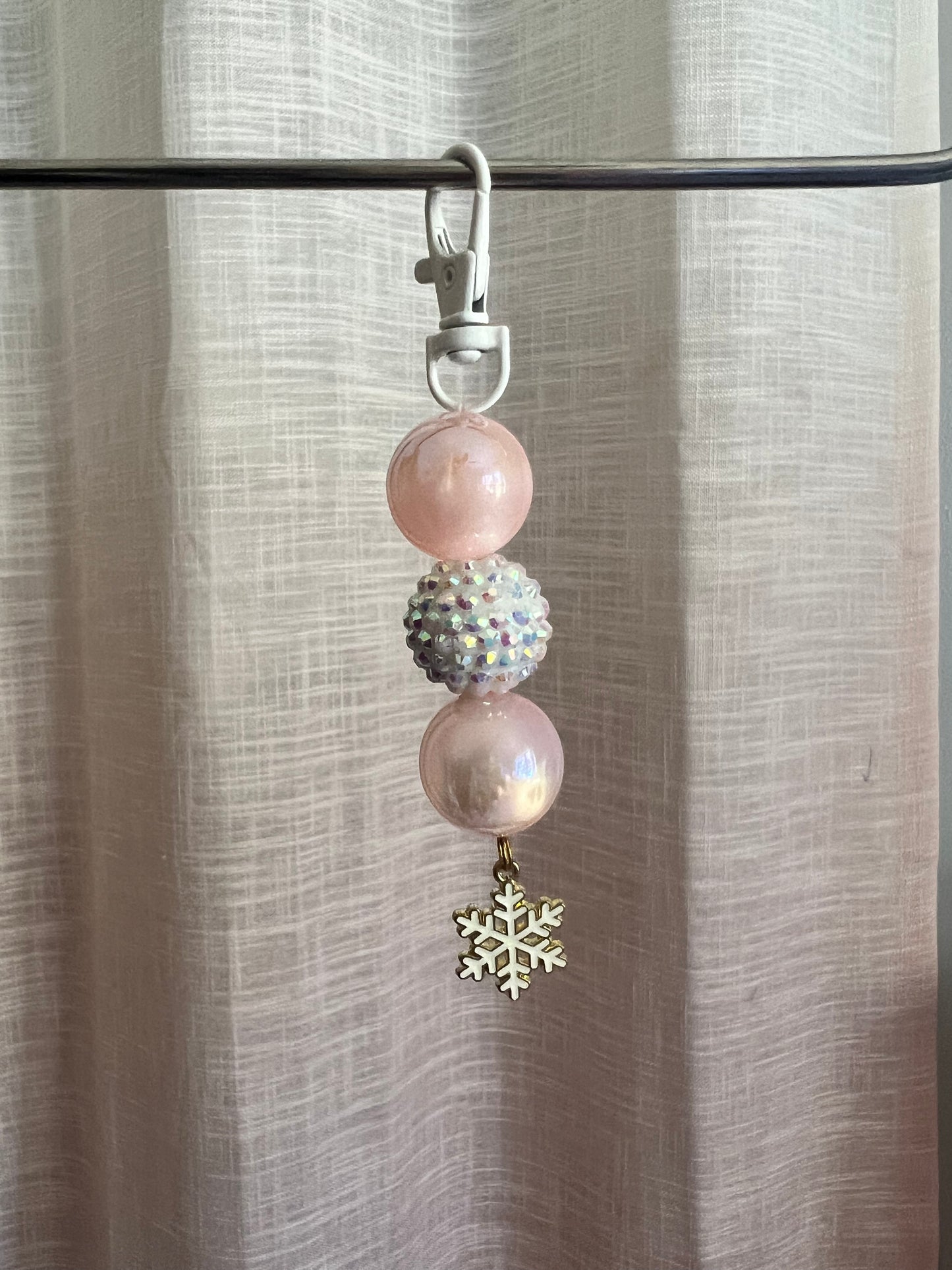 Pink Flurries Beaded Charm