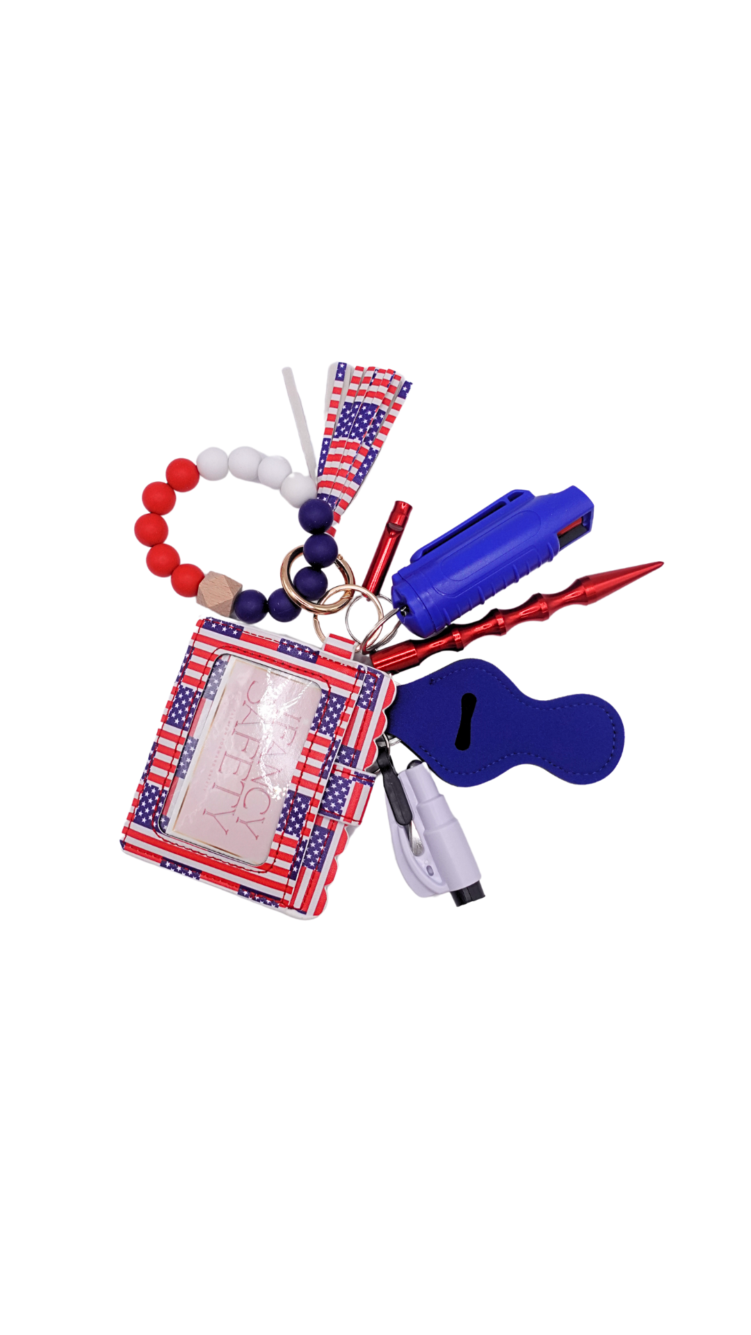 American Dream Beaded Wallet Keychain