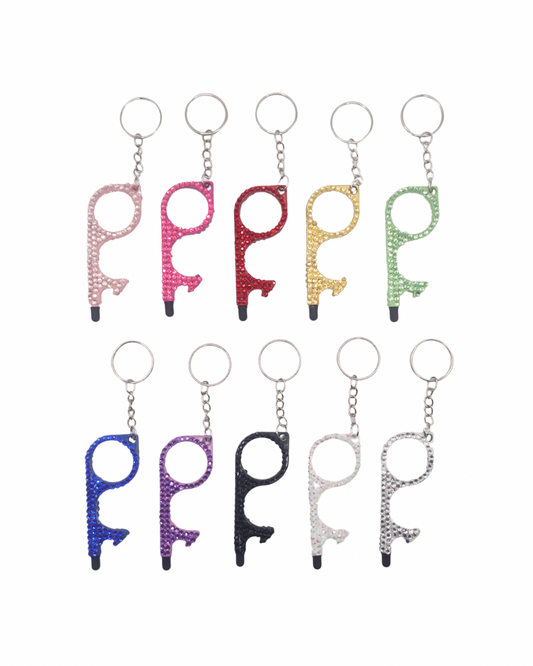 Hand Blinged No Touch Keychain