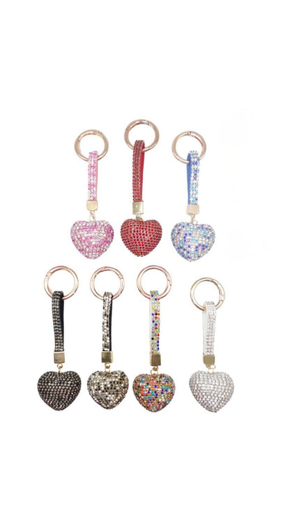 3D Bling Heart Charm