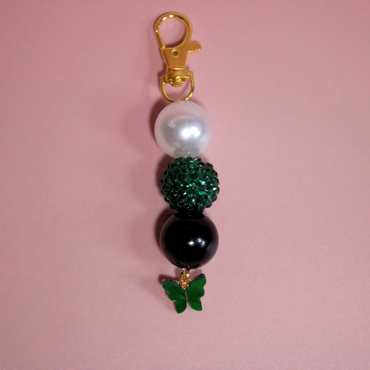 Emerald Butterfly Beaded Charm