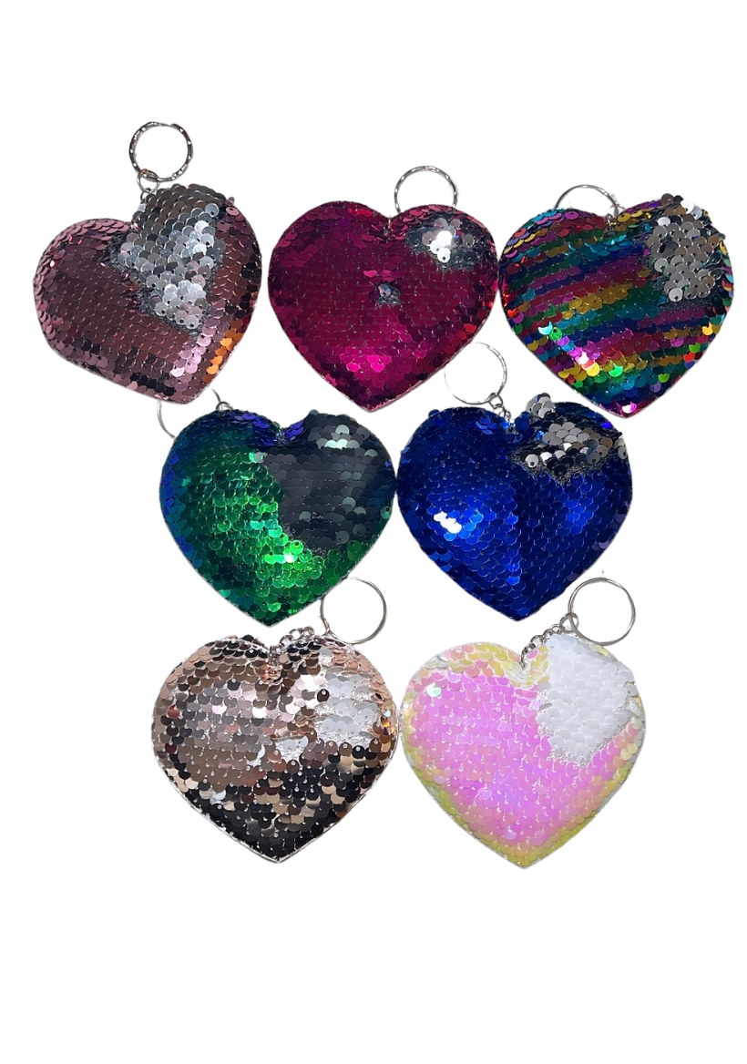 Sequin Reversable Heart Charm