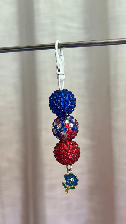 Red, White & Bloom Beaded Charm