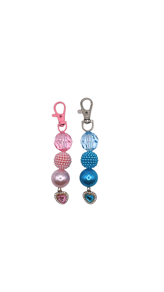 Diamonds and Pearls Heart Beaded Charms