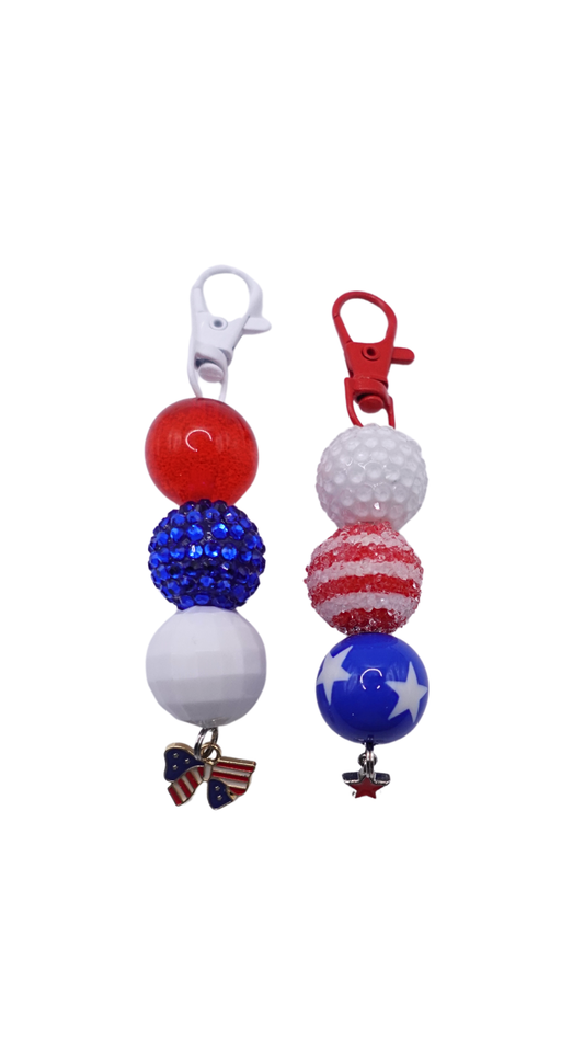 4th of July Beaded Charm