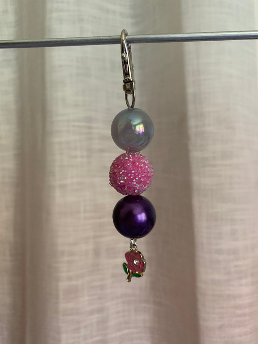 Skull and Roses Beaded Charm