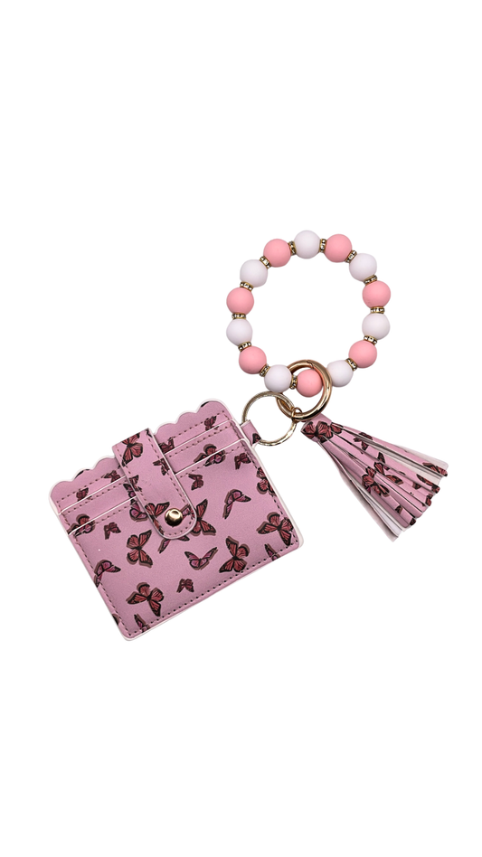 Blushing Butterfly Beaded Wallet