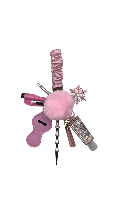 Blushing Winter Scrunchie Keychain