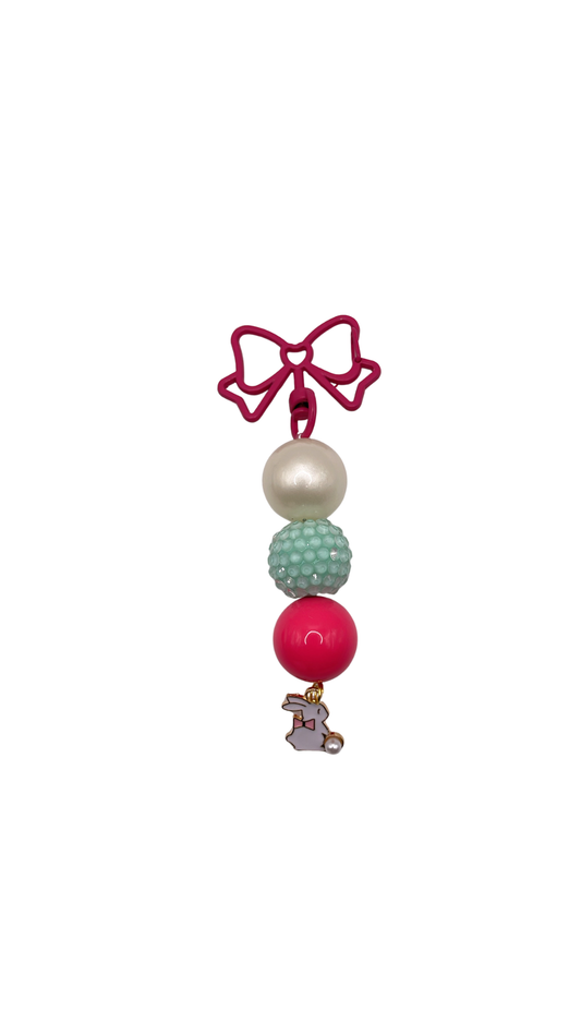 Bunny with a Bow Beaded Charm