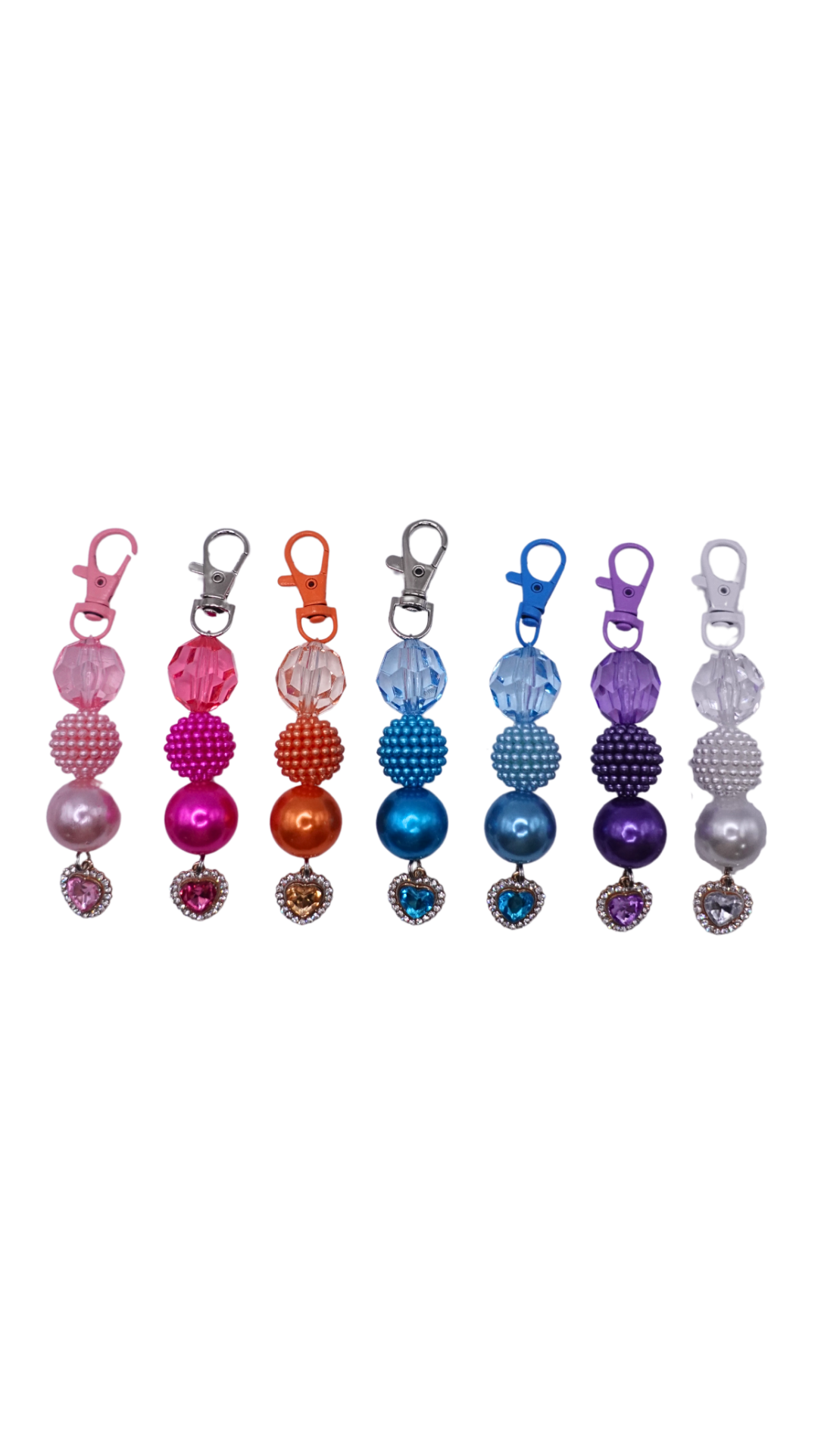 Diamonds and Pearls Heart Beaded Charms