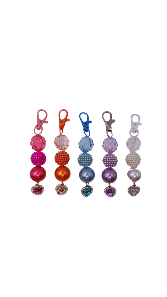 Diamonds and Pearls Heart Beaded Charms