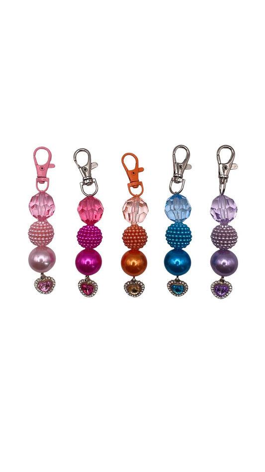 Diamonds and Pearls Heart Beaded Charms