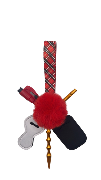 Festive Flannel Keychain