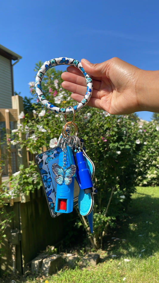 Fluttering Blues Wallet Keychain