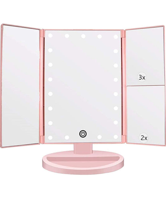 Tri Fold LED Mirror