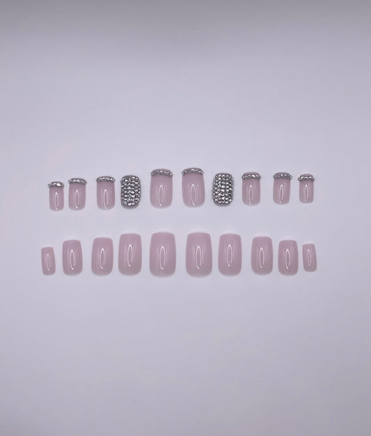 Short Rhinestone Press Ons