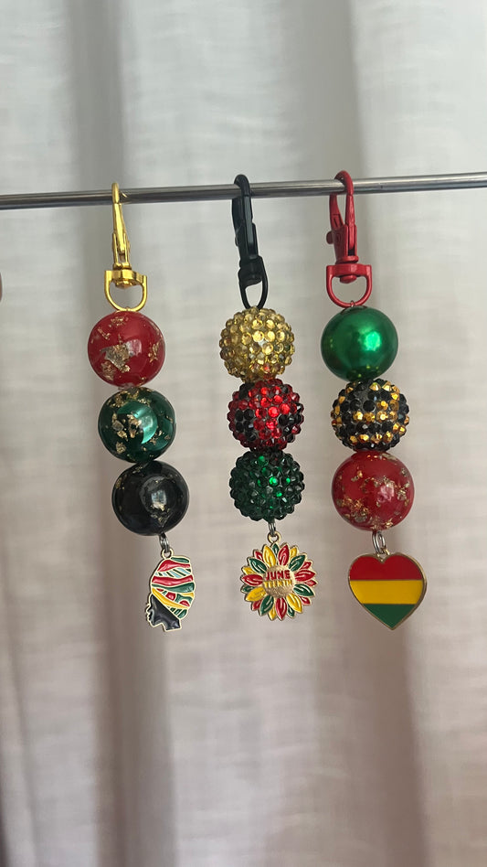 Juneteenth Beaded Charm