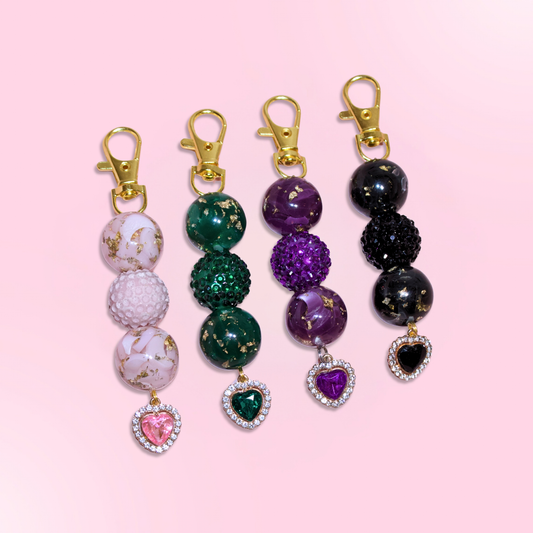 Golden Heart Beaded Charm