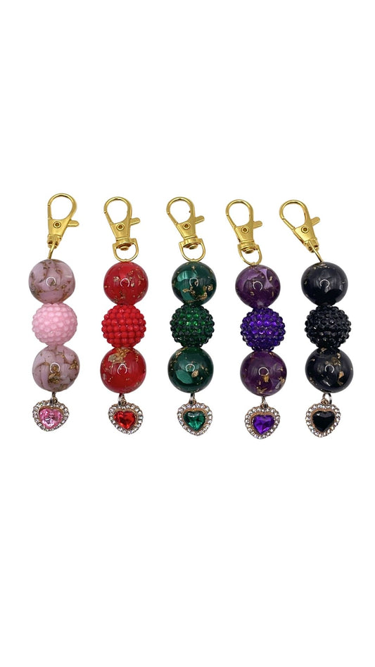 Golden Heart Beaded Charm