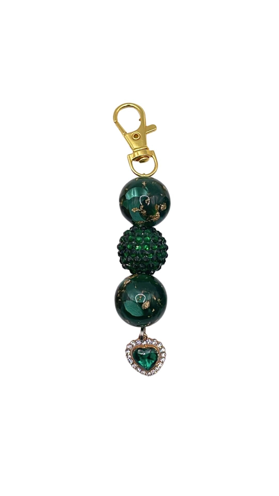 Golden Heart Beaded Charm