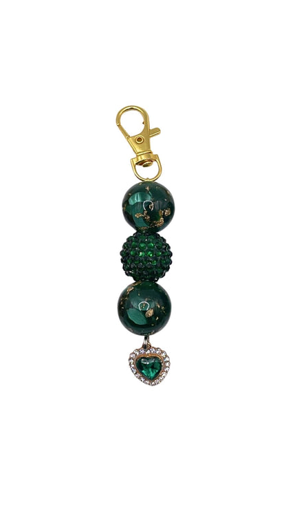 Golden Heart Beaded Charm