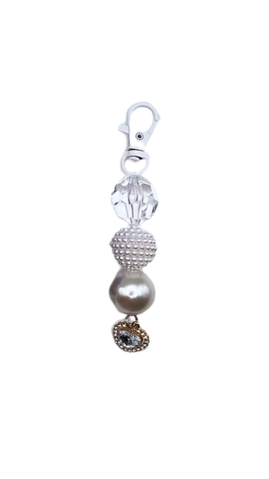 Diamonds and Pearls Heart Beaded Charms