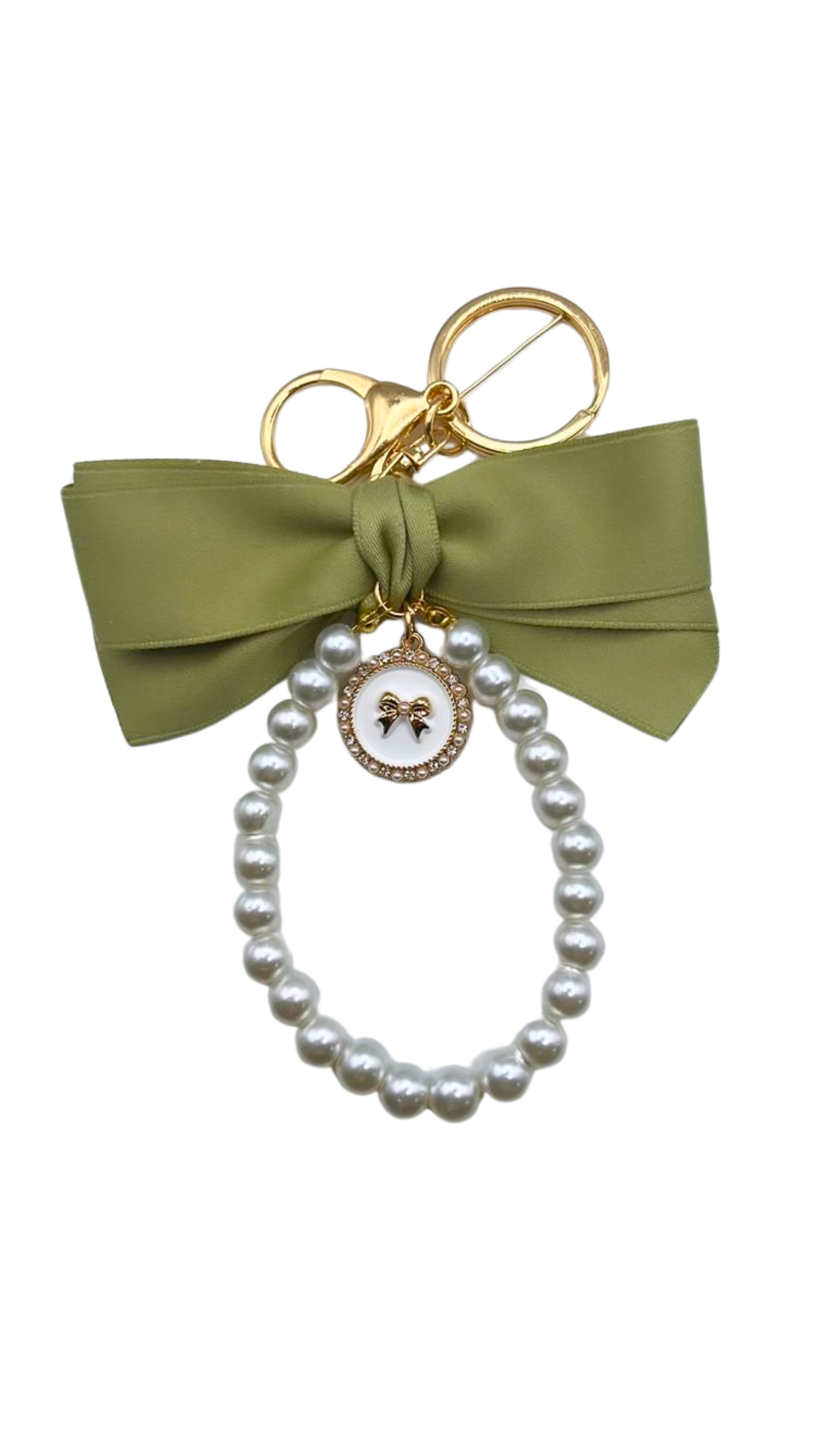 Pearl and bow charm