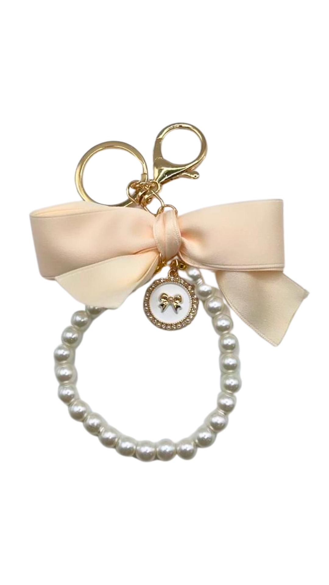 Pearl and bow charm