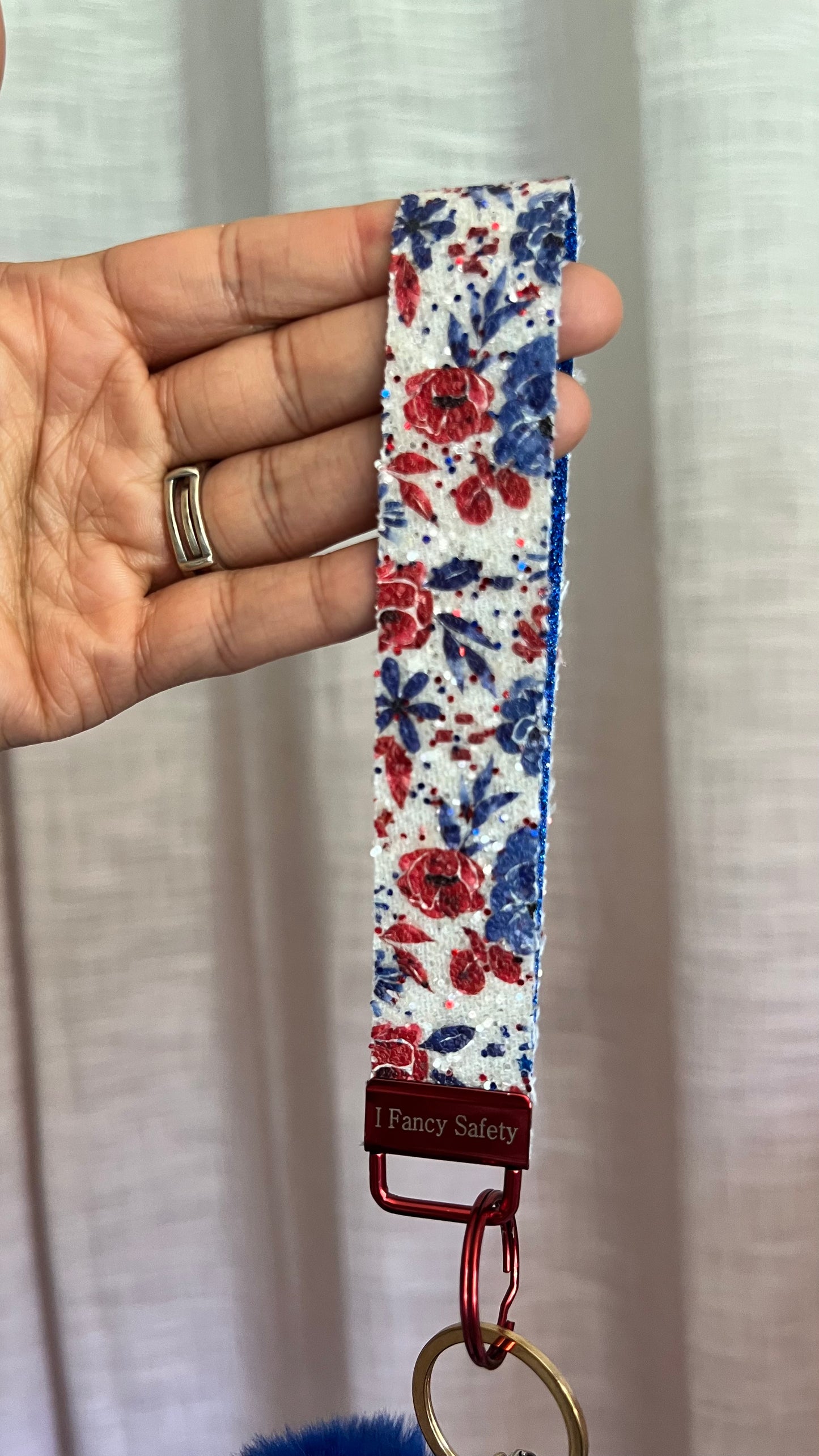 Red, White, and Bloom Keychain