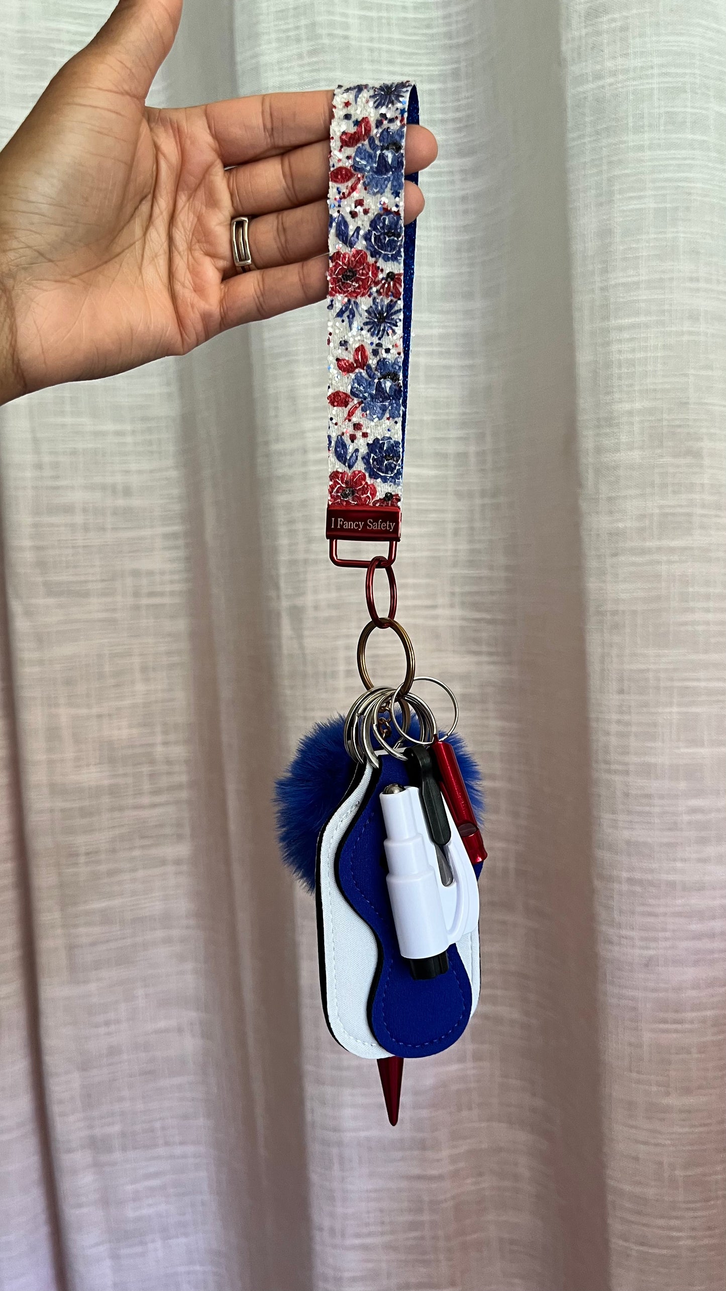 Red, White, and Bloom Keychain