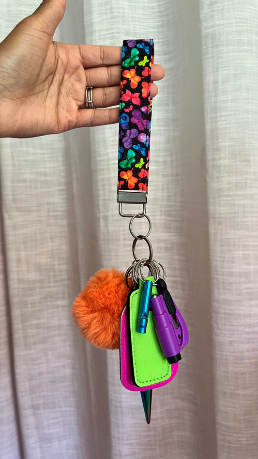 Psychedelic Wings Cloth Keychain