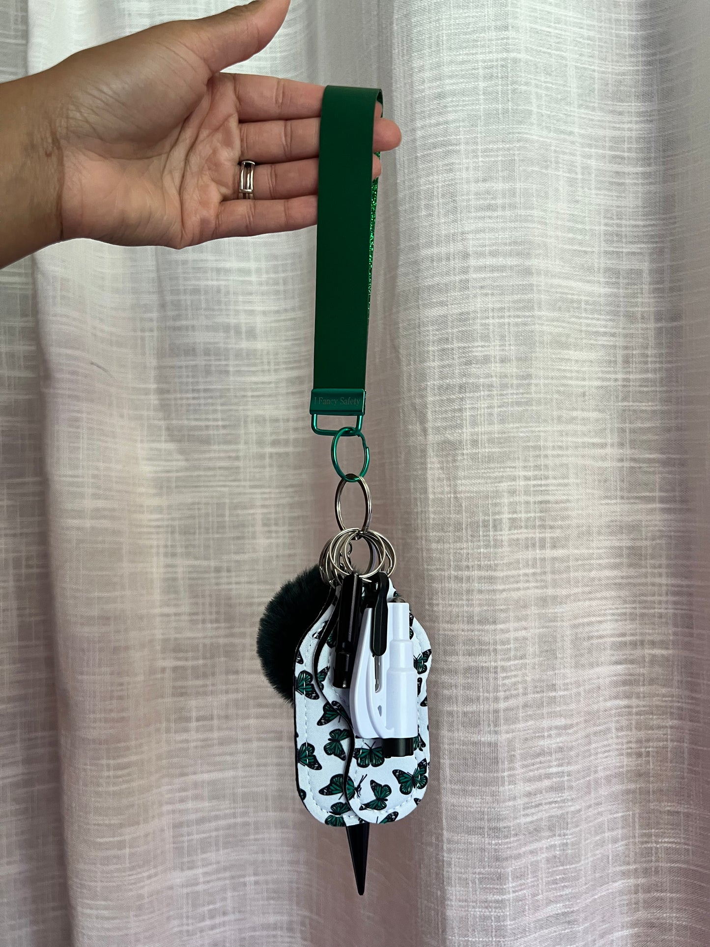 Emerald Butterfly Keychain