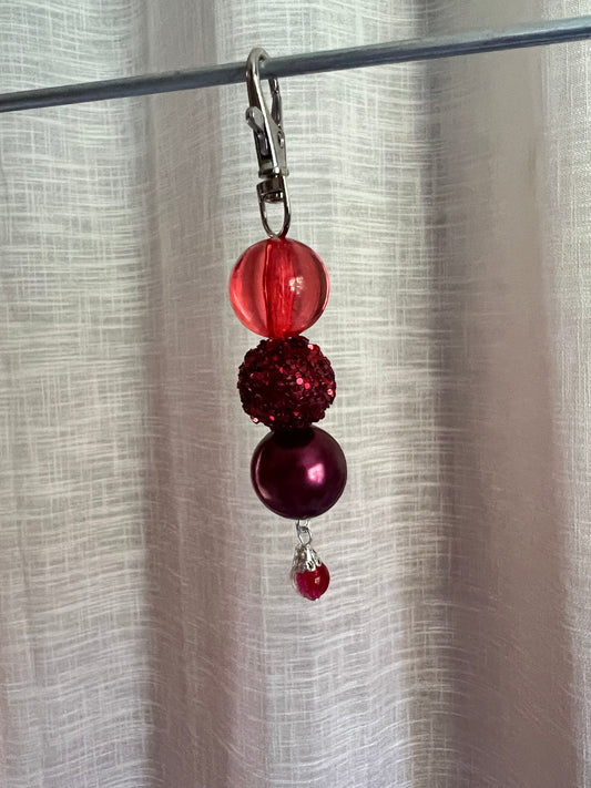 Red Sapphire Beaded Charm