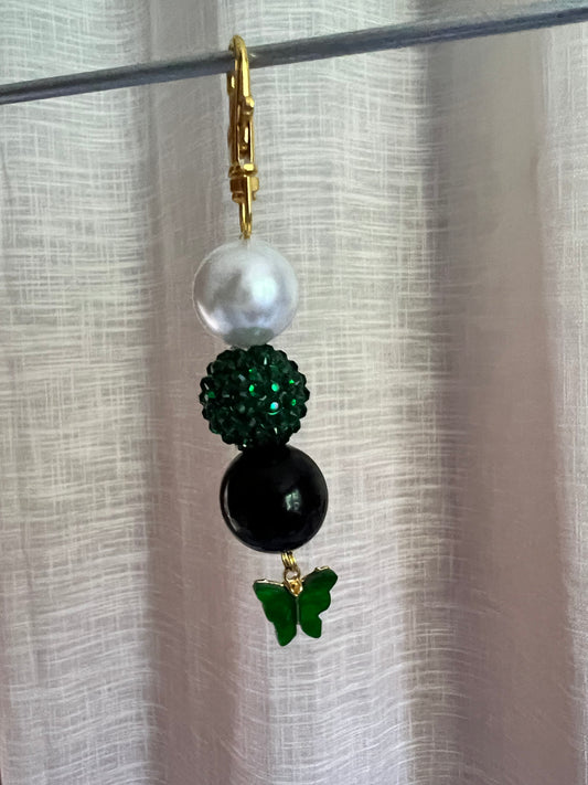 Emerald Butterfly Beaded Charm