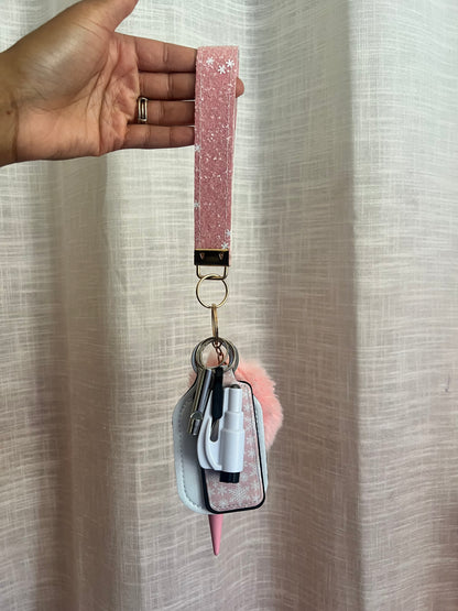 Pink Flurries Keychain