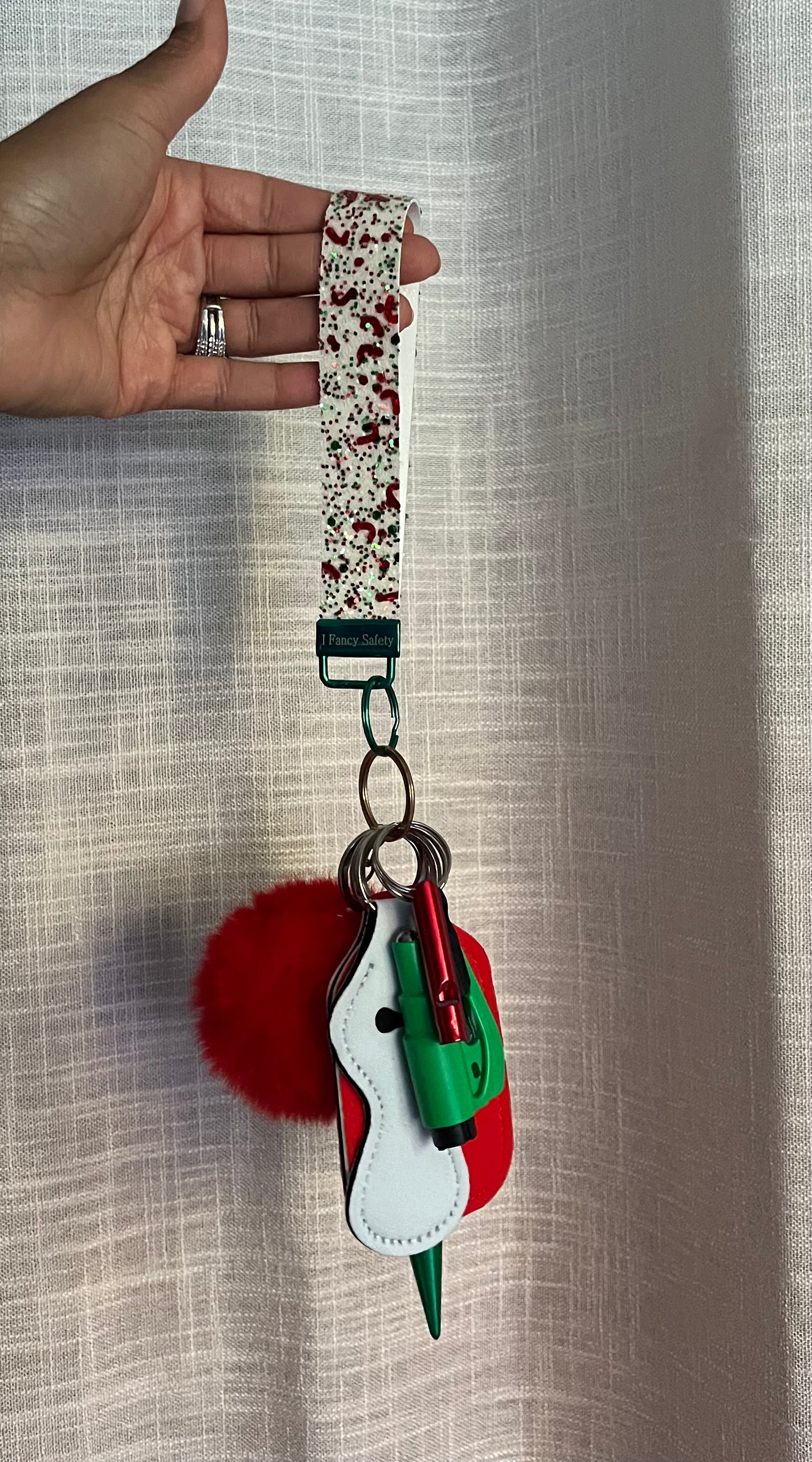 Candy Cane Confetti Keychain