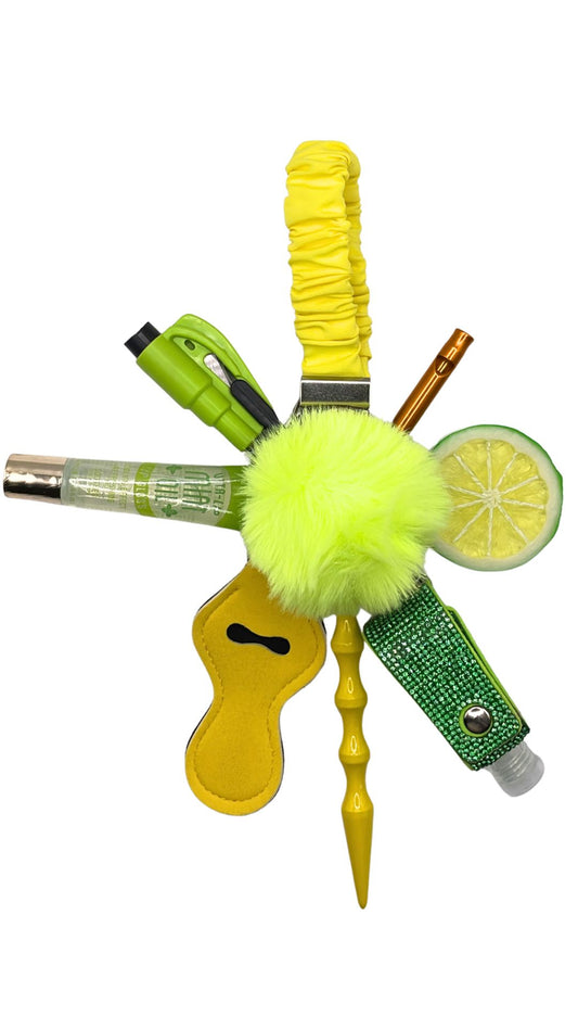 Lemon and Lime Scrunchie Keychain