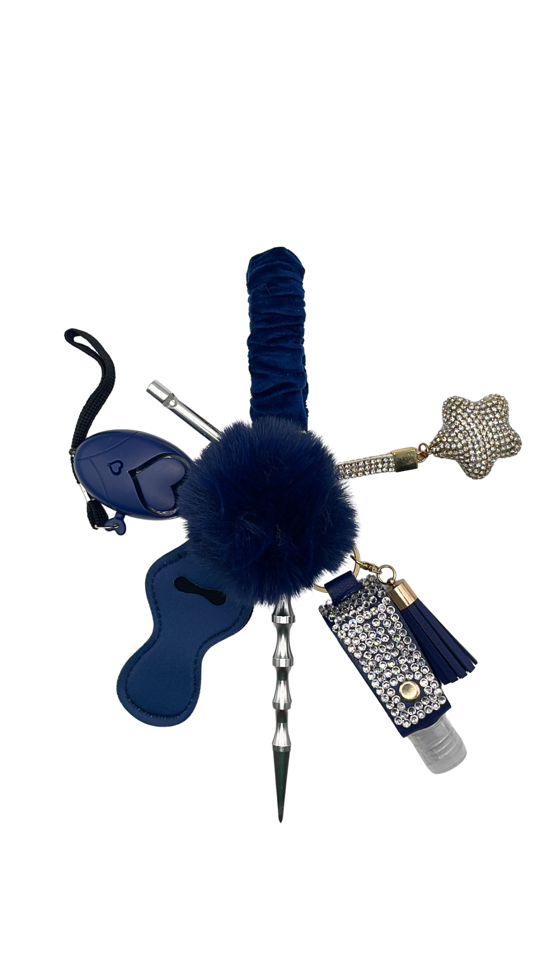 Navy Dreams Scrunchie Keychain