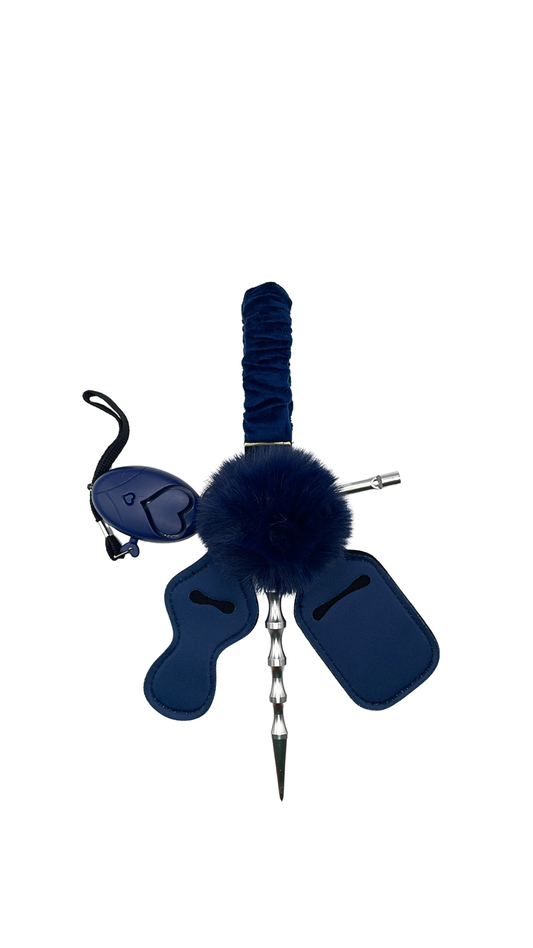 Navy Dreams Scrunchie Keychain
