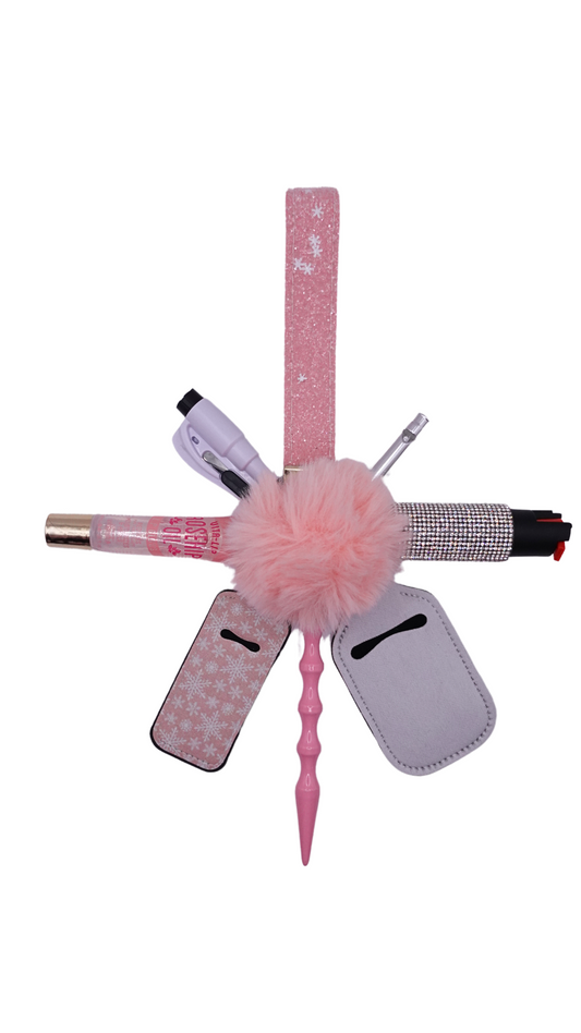 Pink Flurries Keychain