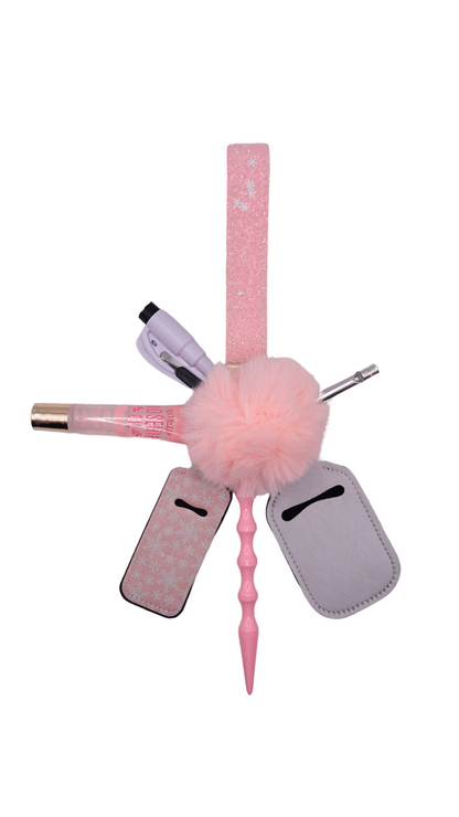 Pink Flurries Keychain