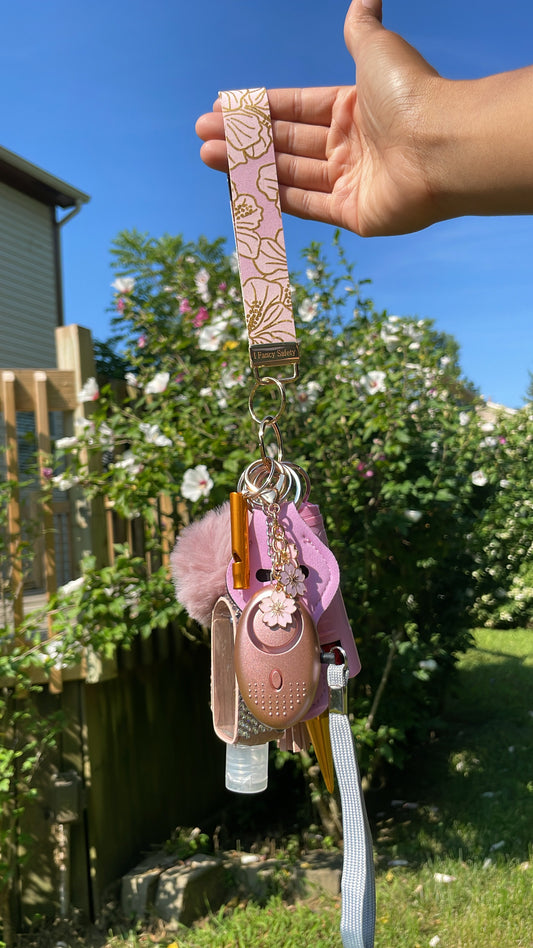 Golden Hibiscus Keychain