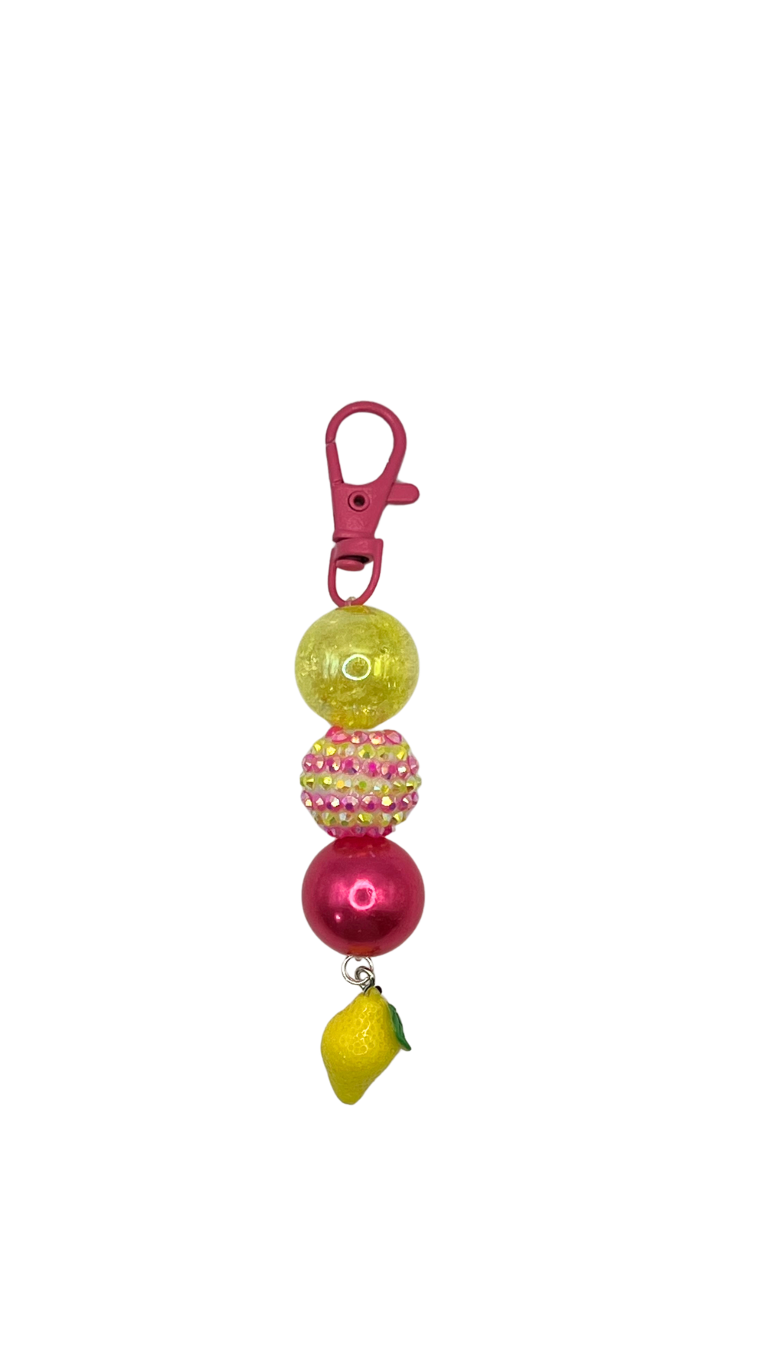 Pink Lemonade Beaded Charm